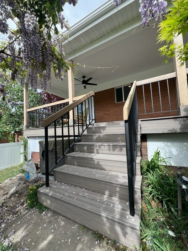 Elegant Trex Deck and Awning Transformation Ogden image